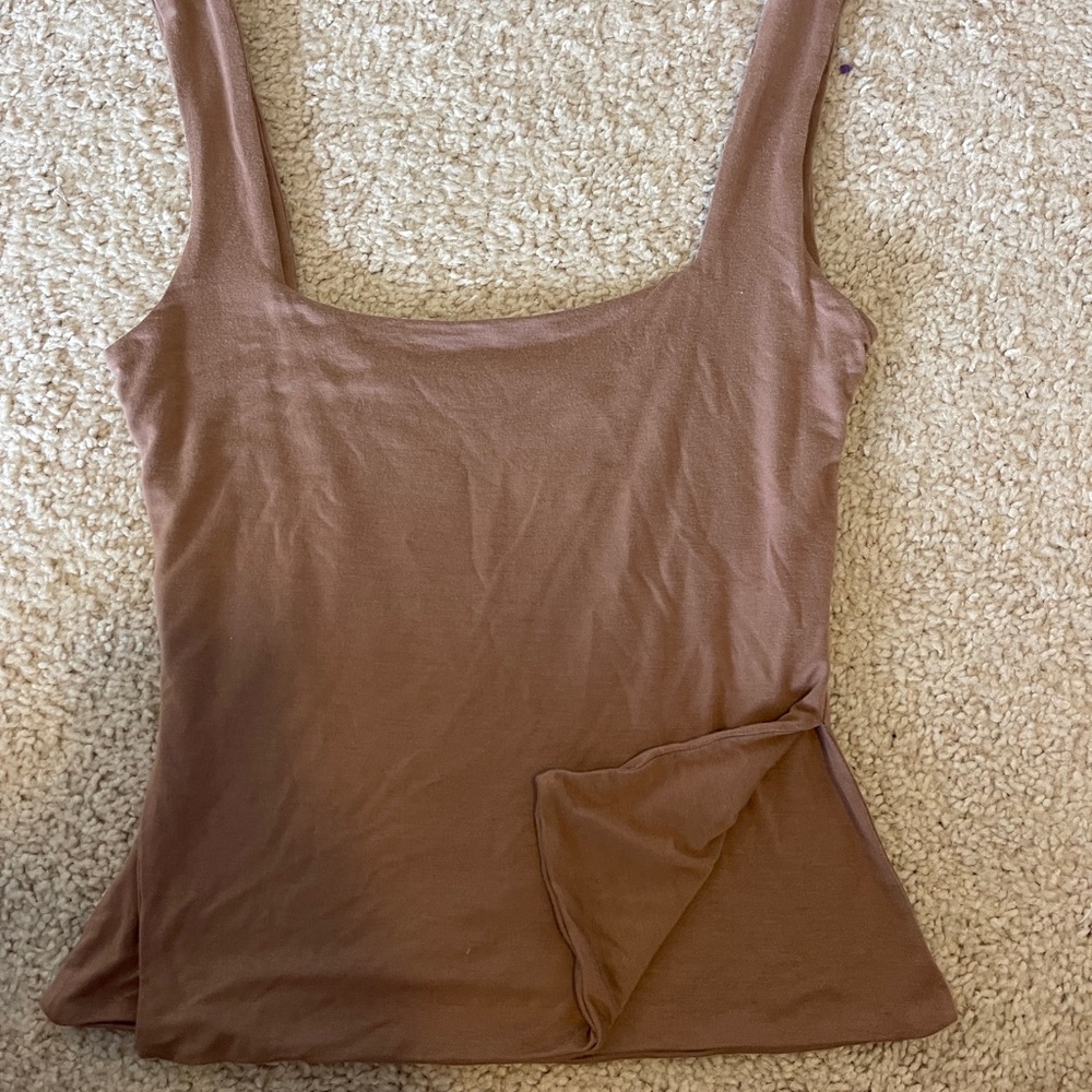 Tiger Mist Beige Square-neck Tank